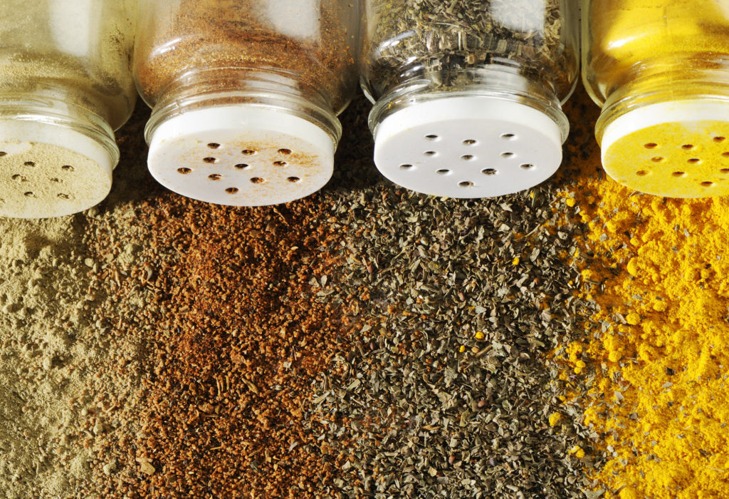 Spices and bottles
